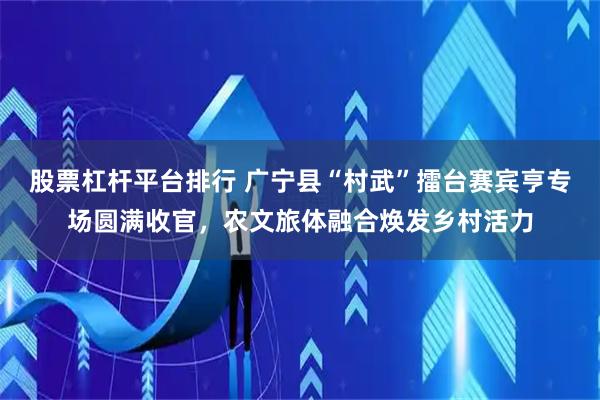 股票杠杆平台排行 广宁县“村武”擂台赛宾亨专场圆满收官，农文旅体融合焕发乡村活力